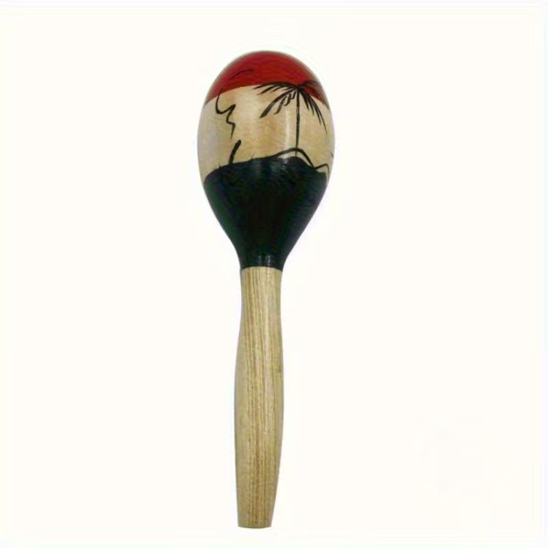 2Pcs Vibrant Maracas – Hand-Painted Tropical Palm Design, Perfect for Festive Celebrations & Parties