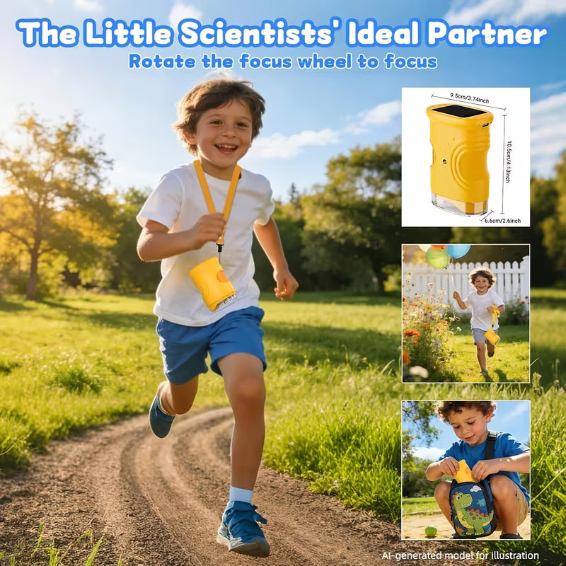 USB Digital Microscope – 1000X, 2" IPS Screen, 4K HD Photo & Video, Portable Educational Toy for Kids