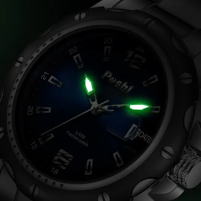 Men's Luxury Stainless Steel Watch - Water Resistant, Date Display, 3ATM Fashionable Daily Wear and Gift Option