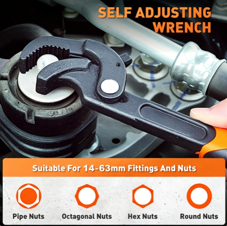 2-Piece Heavy Duty Pipe Wrench Set 10" and 15" - Self-Adjusting Pipe Wrenches for Plumbing and HVAC