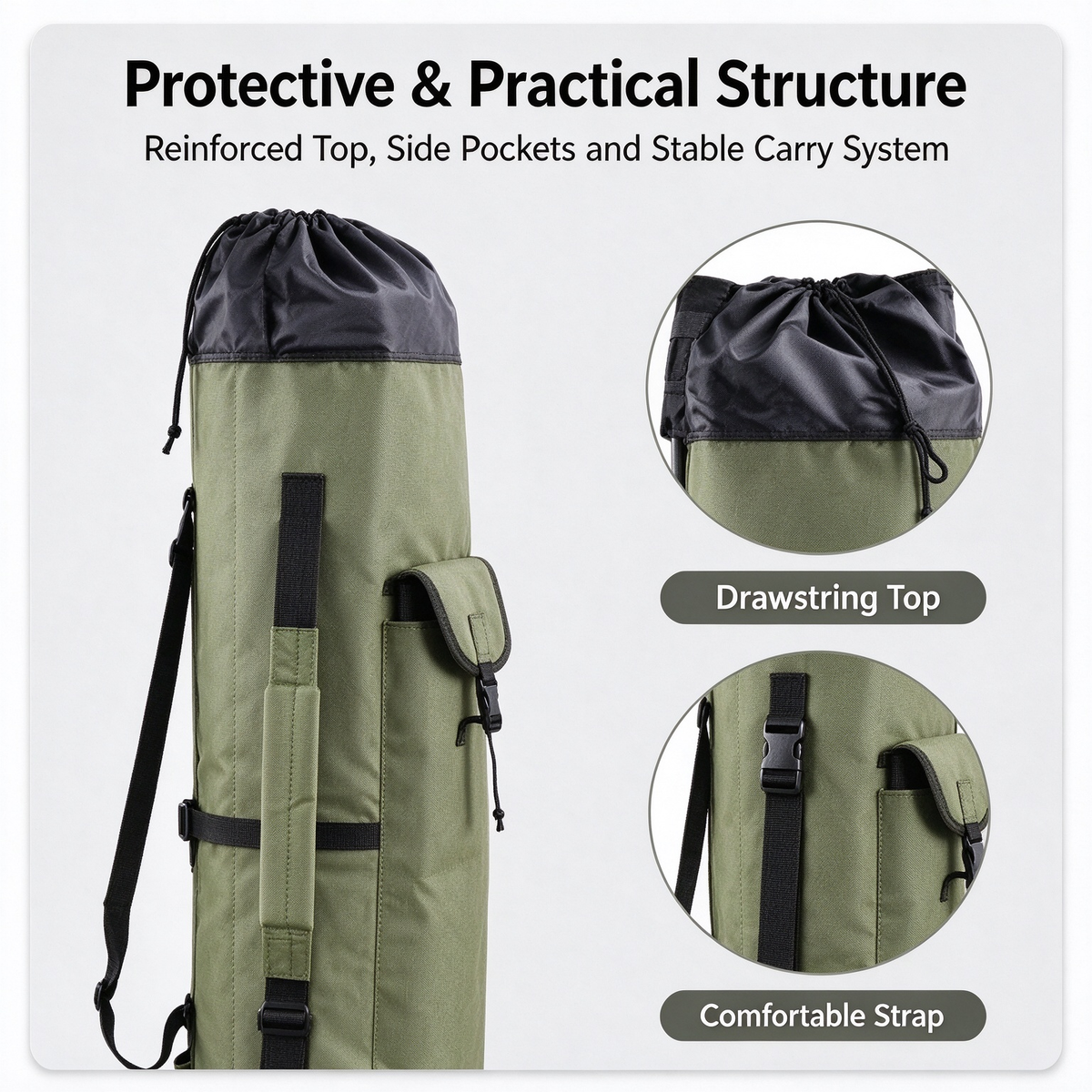 Outdoor Fishing Bag Tackle Bag - Thickened Large Capacity Portable Fishing Rod Bag, Sea Rod Bag, Crossbody Bag for Lure Fishing