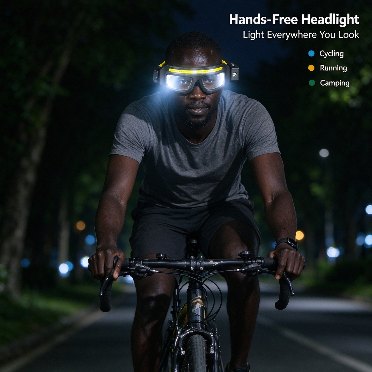 New Work Dustproof Windproof Illuminated Safety Glasses - Rechargeable Portable Outdoor Lighting Eyewear Headlamp with Spot & Flood Dual Light