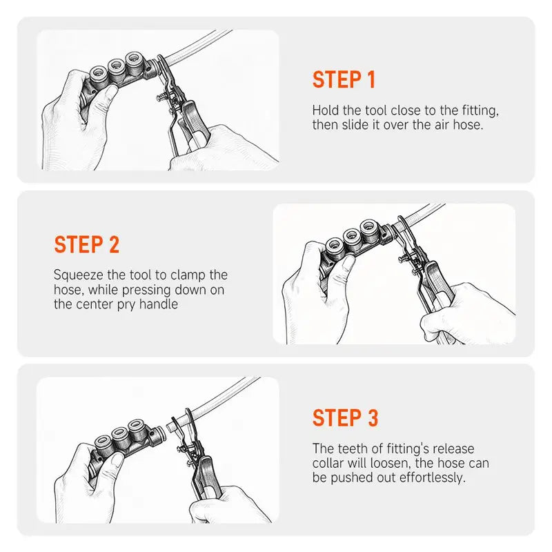 Quick extubation device Tracheal forceps Air Hose Connector Removal Tool Push-to-Connect Fittings Disconnect Pliers for Automotive Pneumatic Air Line Repair Quick Release Fitting Pliers PVC One-Hand Operation Compact Design