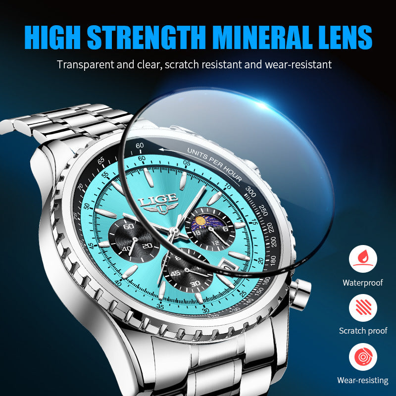 Men's Luxury Quartz Chronograph Watch – Classic Business & Casual Style