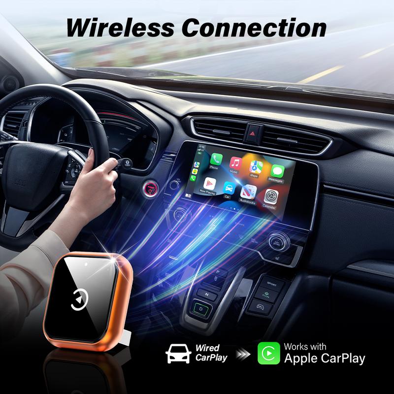2026 Latest Model 2 in 1 Wireless CarPlay Adapter for Apple & Android Converts Wired to Wireless Fast Connection No Latency