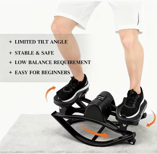 Silent U-Shaped Rocking Stepper – Includes Resistance Bands & Mat, Left-Right Swing, Compact Fat-Burning Machine for Home & Small Spaces, No Battery