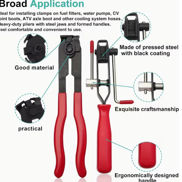 10-Piece CV Joint Clamp Tool Set – Includes Ear Clamp Pliers & Pipe Connection Tools, for Most Automotive Joint Shoe Clamps