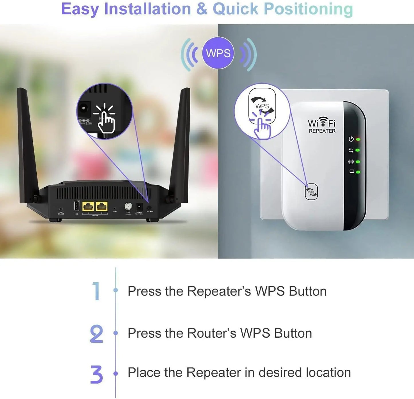 WiFi Extender Signal Booster for Home - Covers up to 5000 sq.ft, Supports 40 Devices, Long Range Wireless Repeater with 1-Tap Setup and Alexa Compatibility