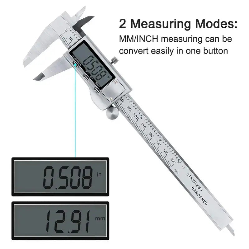 Digital Vernier Caliper – Stainless Steel, Electronic Display with Inch/mm Conversion, Portable & Accurate Hand Measuring Tool for Home Use