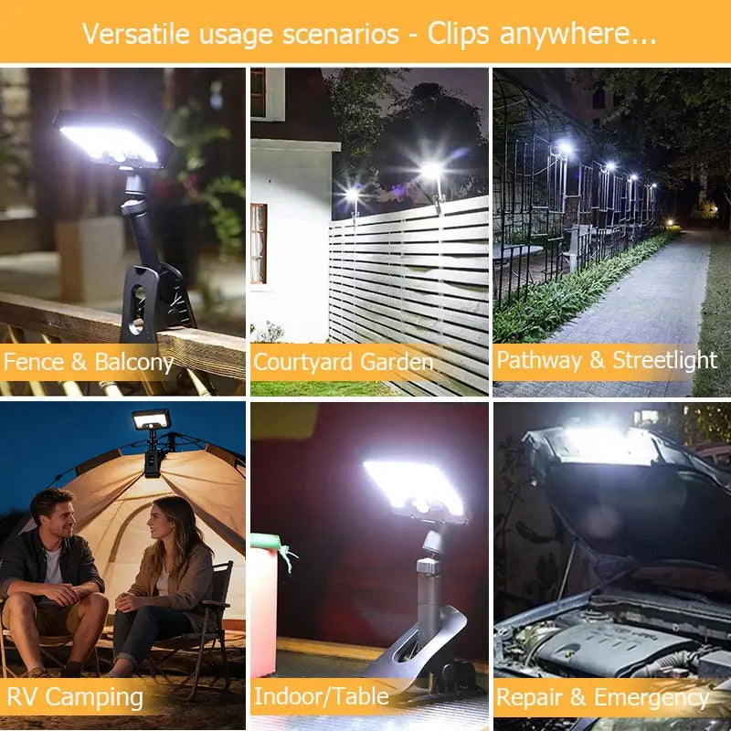 2-Pack Outdoor Solar Clip-On LED Lights - Ultra-Bright Motion Sensor Pathway and Wall Lamp for Garden and Patio