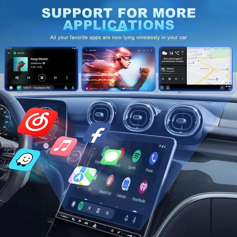 Wireless CarPlay Adapter for iPhone – Plug-and-Play, Works with iOS 10+ and 2016+ Factory CarPlay Vehicles, USB-C Connection