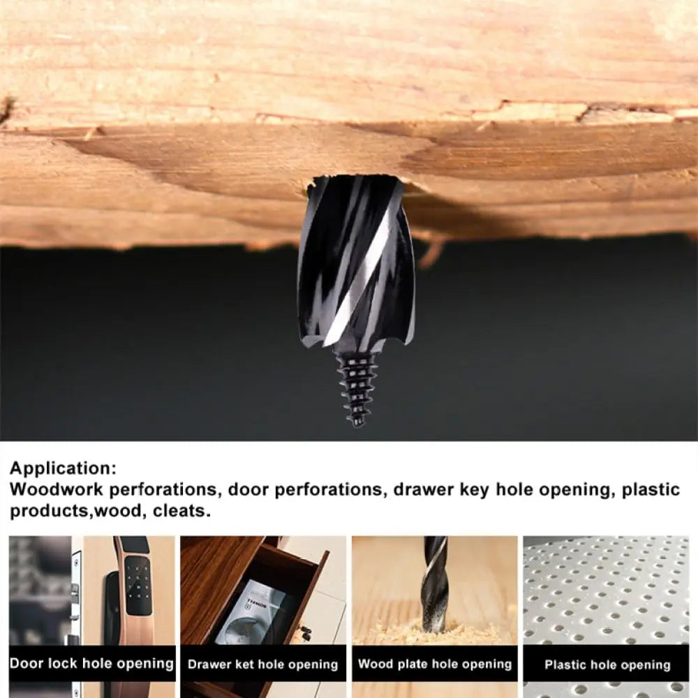 11-Piece Woodworking Twist Auger Drill Bit Set 10-25mm - Long Four-Slot Blade Drill Bits for Door Lock and Wood Slotting