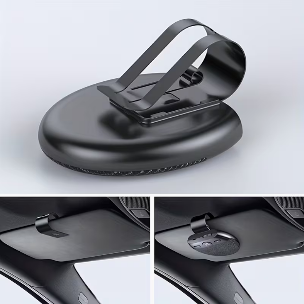 V5.0 Wireless Car Speakerphone Kit – Hands-Free Sun Visor Music Player with Microphone