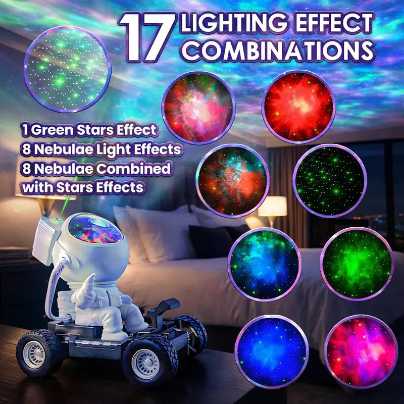 Astronaut Galaxy Projector Night Light – Bluetooth Speaker, Remote & Timer, LED Nebula Ceiling Lamp, Room Decor for Bedroom & Kids Room – Great Space Gift for Kids, Teens & Couples
