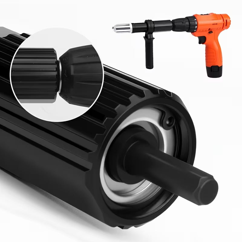 Rivet Gun Kit – Nylon or Aluminum Alloy Casing, 4 Tip Sizes, Fits Electric Drills (Accessories Only, No Rivet Gun Included)