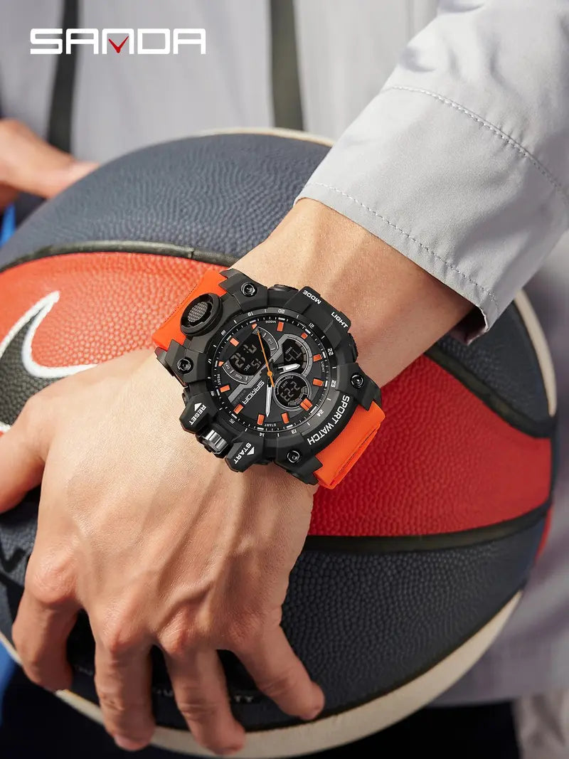 Men's Fashion Sportive Water Resistant Digital Watch - Casual Trendy Luminous Multifunctional Electronic Watch with Box