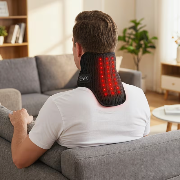 Electric Neck Massager – 2-in-1 Vibration & Heating Cervical Wrap, 3 Adjustable Temperature Levels, Breathable Skin-Friendly Neck Brace, Portable Shoulder & Neck Relaxer for Home & Office