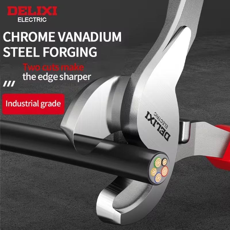 Delixi Electric 10-Inch Cable Scissors – Wire Cutting & Stripping Tool for Electricians & Home Use