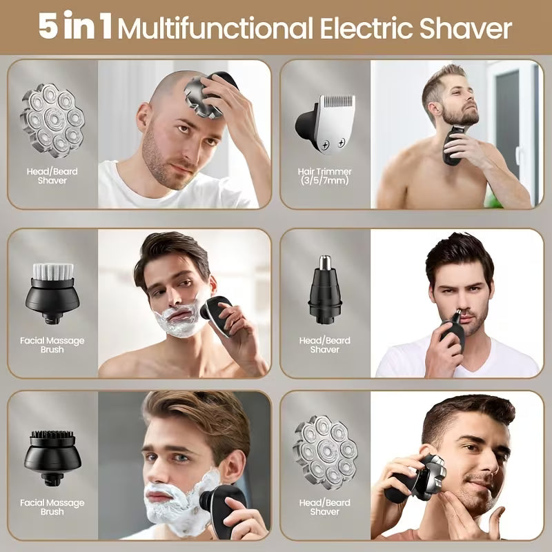 Men's Electric Shaver, Bald Barber, LED Display, Wet & Dry, USB-C Fast Charging, Ideal Gift for Men!