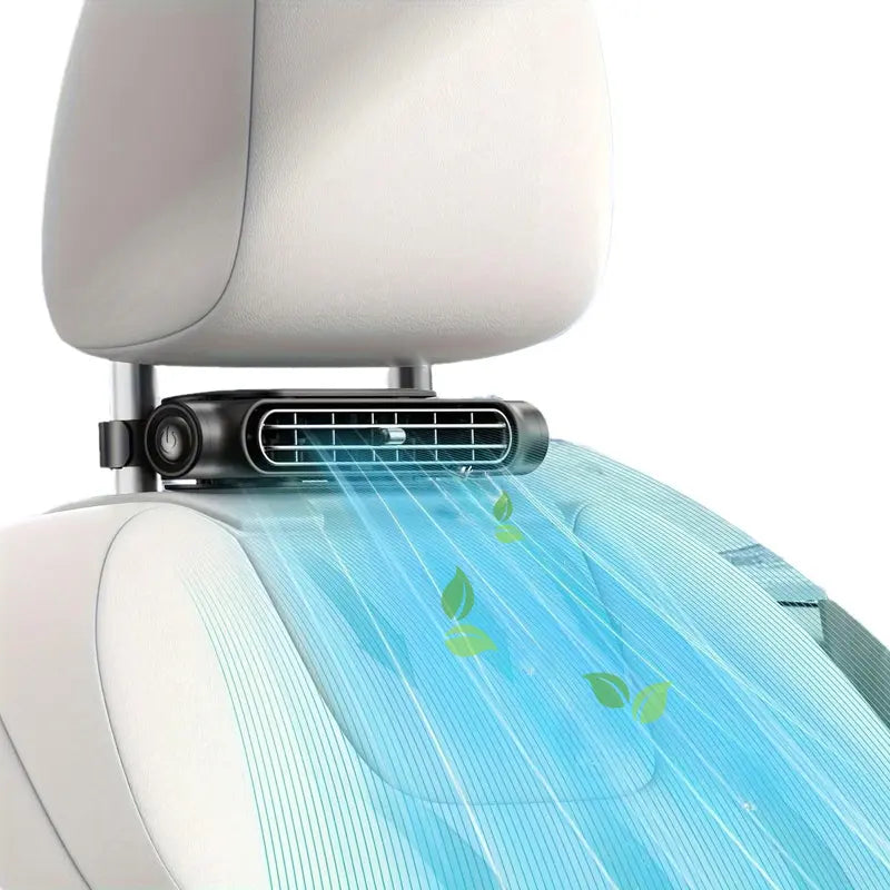 【Summer Survivals】 Car Seat Fan USB-Plug-in Dual Turbo High Wind Power Car Interior Rear Pillow Car Fan with Independent Switch & Adjustable Air Outlet for Personalized Comfort,summerwins stuff, Fan for Car Back Seat