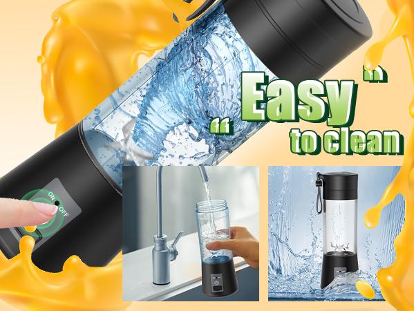 Portable Blender USB Rechargeable Mini Blender with 6 Blades, 400mL Traveling Fruit Juicer Cup for Shakes and Smoothies