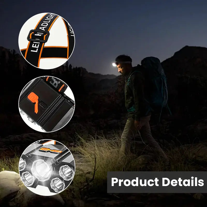 2 PACK Rechargable Headlamp, Led Head Lamp with 4 Modes, Waterproof Head Lights For Forehead, Hard Hat Light, Adjustable Head Flashlight For Adults, Bright Coast Headlamp for Outdoor Camping, Hiking, Running