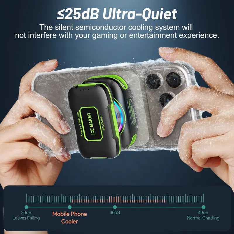 Magnetic Mobile Phone Cooler with Portable USB Fan - Lightweight Radiator, LED Temperature Display, Compatible for iPhone & Android Gamers