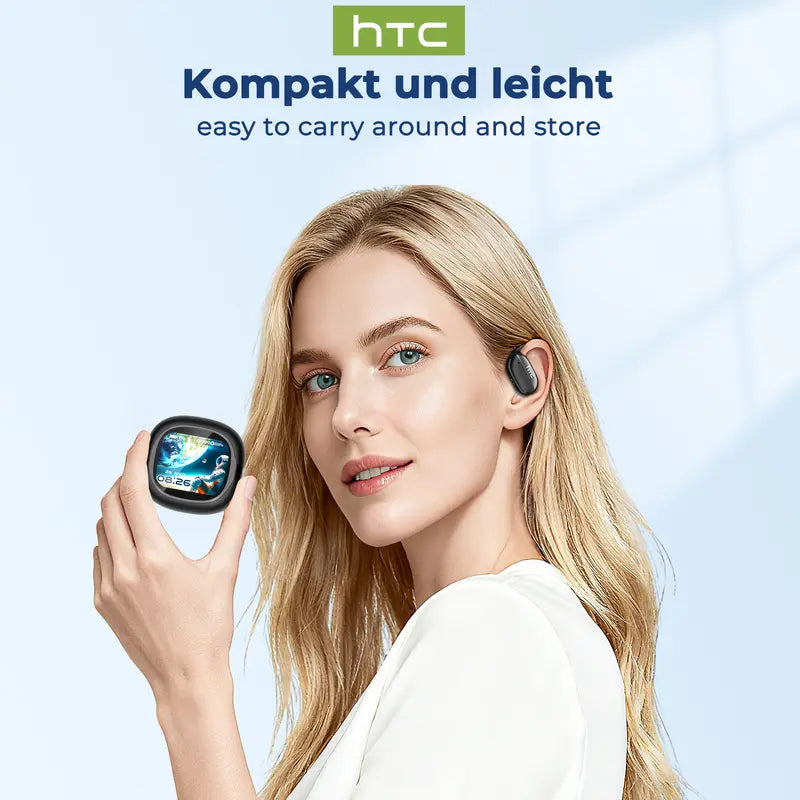 【26new】HTC NE58 OWS Translator Bluetooth Earbuds LED Multi-function Touchscreen Bluetooth 6.0 Headphones Real-time Translation in 134 Languages Hi-Fi Sound Quality HD Calls Suitable for Entertainment, Music, Travel, and Office