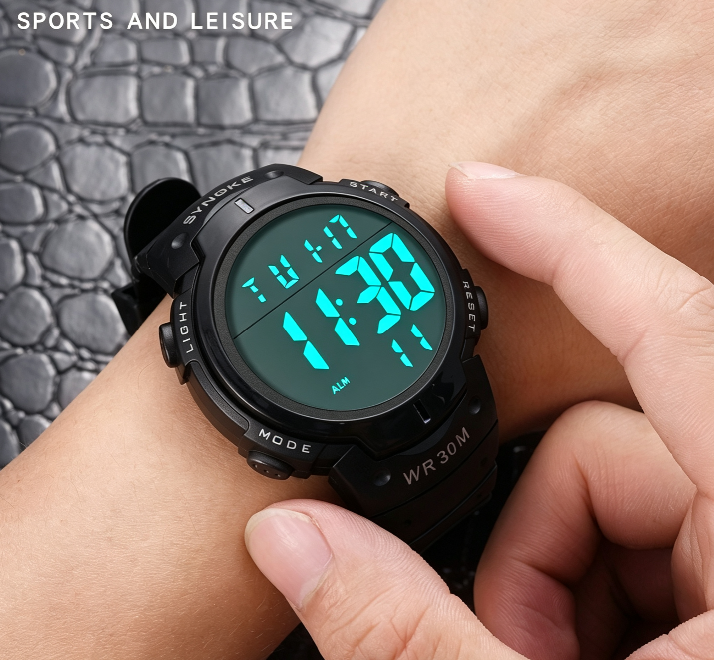 [New 2026] Synoke Men's Sports Digital Watch, Multi‑Functional Wrist Watch, Large‑Screen Military‑Style Watch, Waterproof, Sports Luminous Function, Military‑Grade Quality, Waterproof and Dust‑Resistant, Ideal for Birthday and Festival Gifts