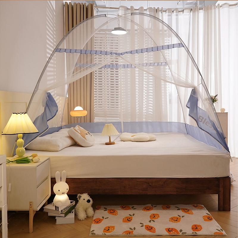Pop-Up Mosquito Net Tent for Bed Free Standing Bed Canopy 1 Second Setup with 360° Full Coverage Portable Folding Design for Home & Outdoor Anti-Bug Netting 59 inches x 79 inches