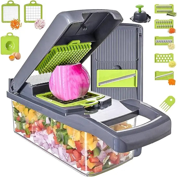 Adjustable Vegetable Cutter Slicer - 15 Kits Vegetable Dicer, Carrot & Garlic - Utensils for Home durable vegetable pc multifuctional veggie chopper Multifunctional Vegetable Multifunctional Vegetable mandoline fruit chopper carrot chopper