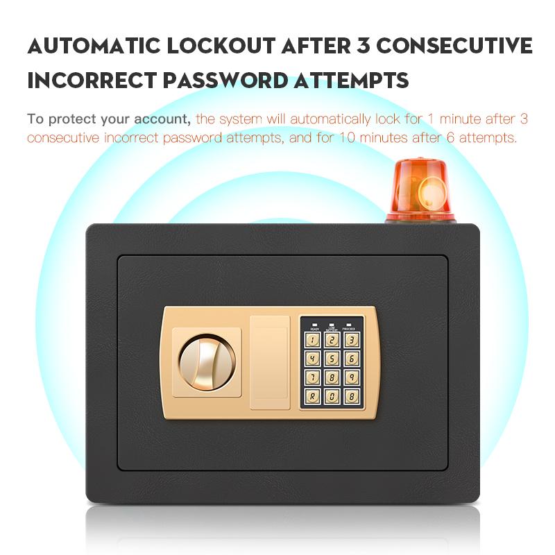 Electronic password Security Box， college dorm saferroomhome ，safe,storage,box office savings, anti-theft safes Mechanical safe box for money key lockbox safebox