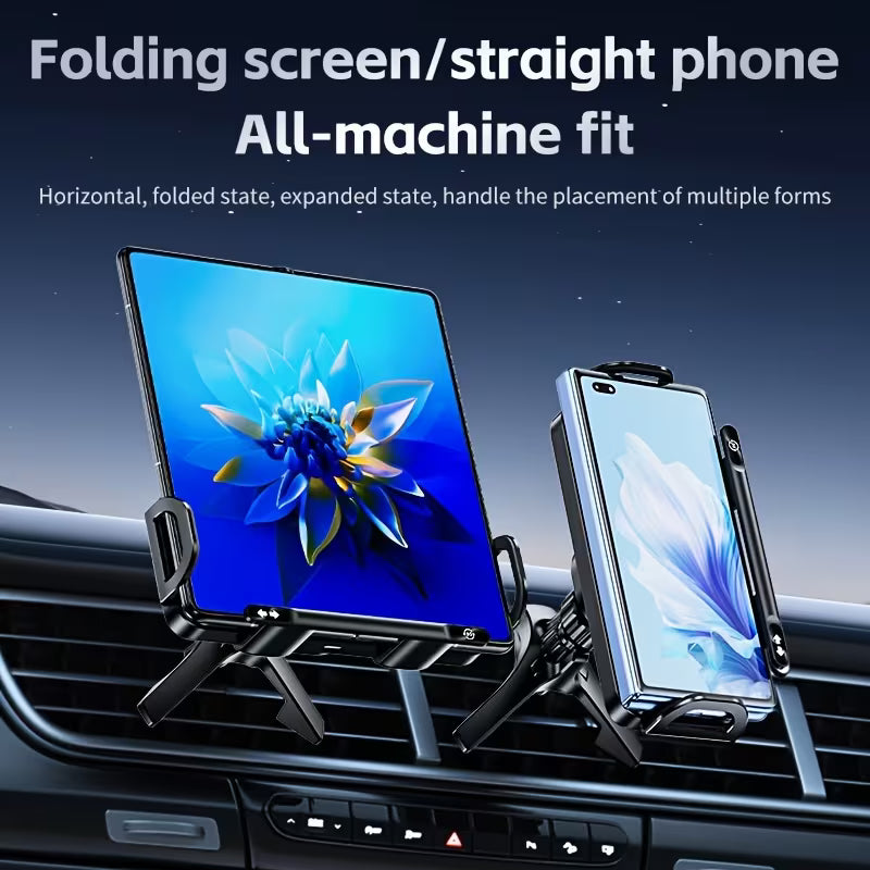15W Wireless Car Charger Mount, Electric Auto-Clamping Holder, Adjustable Horizontal & Vertical Angle, Fast Charging, Fits Galaxy Z Fold6/Fold5/Fold4/Fold3/Fold2, iPhone 16/15/14/13/12 Pro Max, 4.3"-6.9" Smartphones