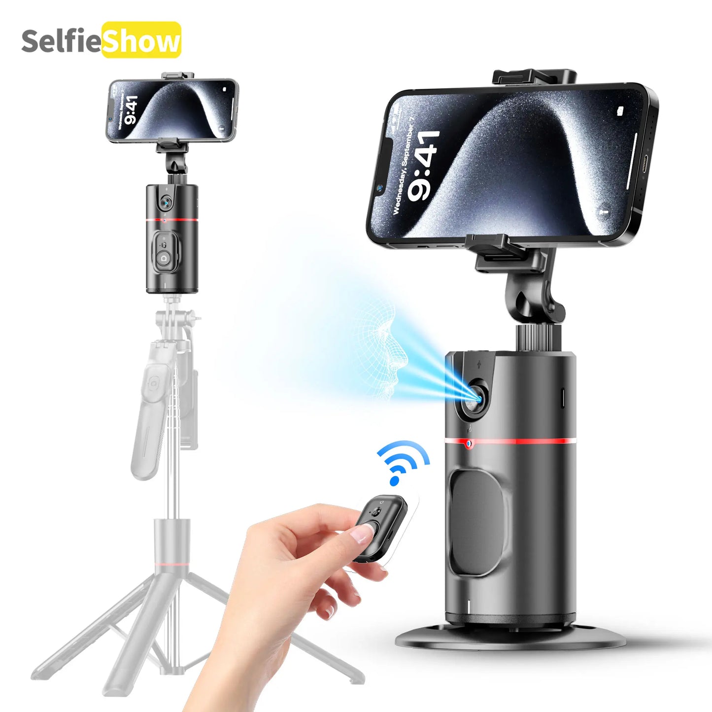 Phone Gimbal Stabilizer, 360° Rotatable Phone Live Broadcast Bracket with Wireless Remote Control, Rechargeable Adjustable Phone Desktop Stand for Phone Shooting, Phone Photography Accessories