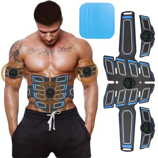 EMS Smart Abdominal Fitness Belt – 6 Modes, 18 Intensity Levels, Rechargeable Muscle Stimulator for Home Core Training, Ideal Christmas Gift for Men & Women