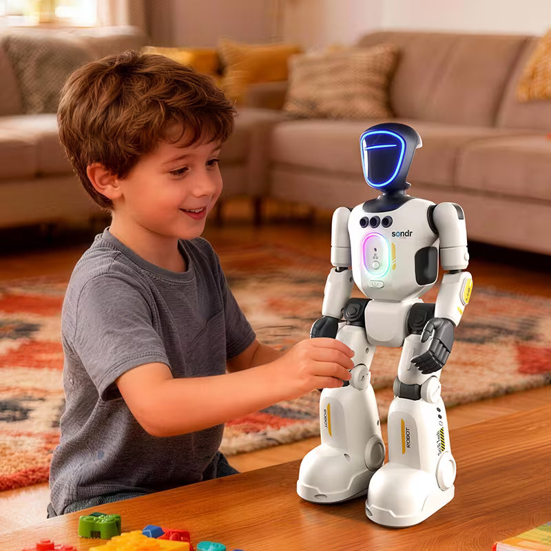 AI Smart Remote Control Humanoid Robot – Pose Control Joints, Gesture Sensor, Voice Recording, Interactive Dancing & Coding Toy for Kids