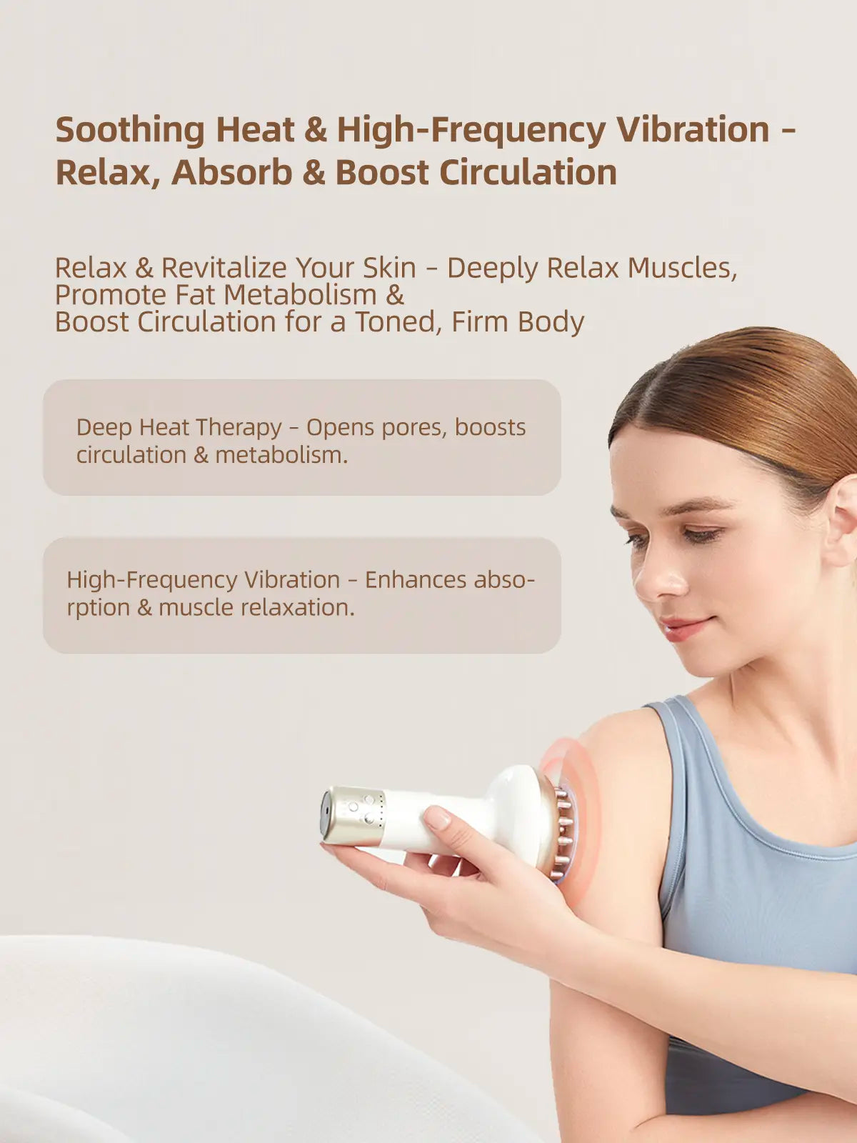 【TikTokShopRestock】Deep Tissue Massager for Sciatica & Back Pain Relief - Electric Pulse Device with Heat, Vibration, Red Light Therapy for Leg, Hip & Nerve Pain, Portable (Gold）) Detox Gift mini image 7