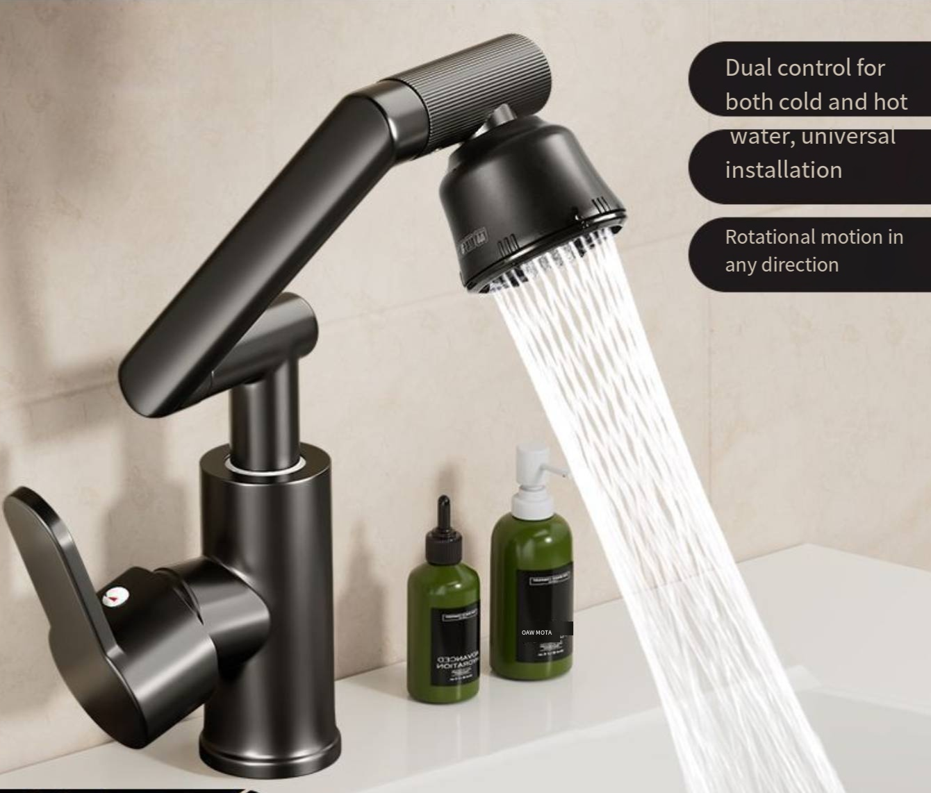 【Limited Sale】 Universal 360° Rotatable Faucet for Bathroom Sink & Kitchen - Hot/Cold Water Mixer Tap