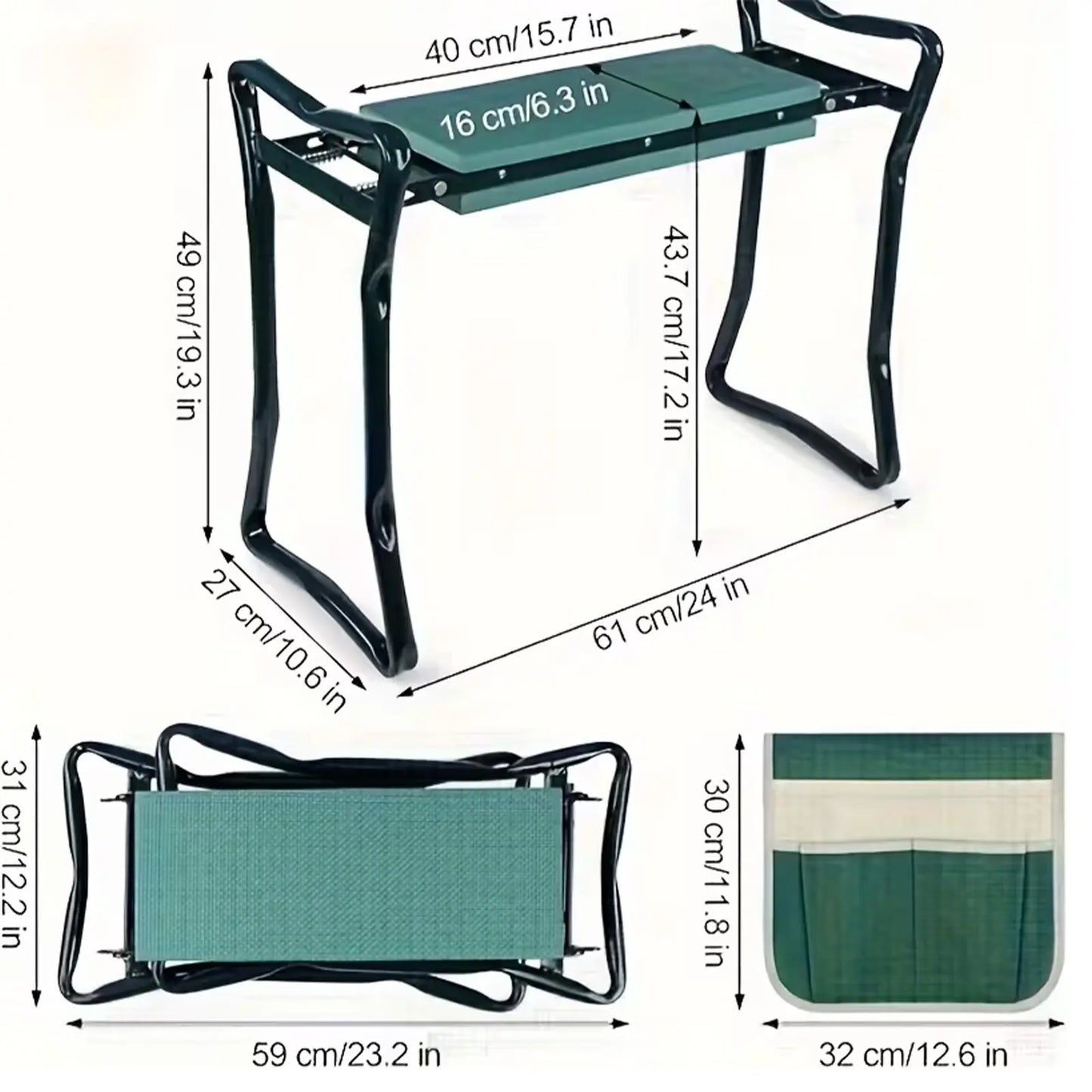 Upgraded Garden Kneeler and Seat with Thicken & Widen Soft Kneeling Pad,Heavy Duty Foldable Gardener Stool with Tool Pouches,Gardening Gifts for Women Mom Men Seniors¡... image 2