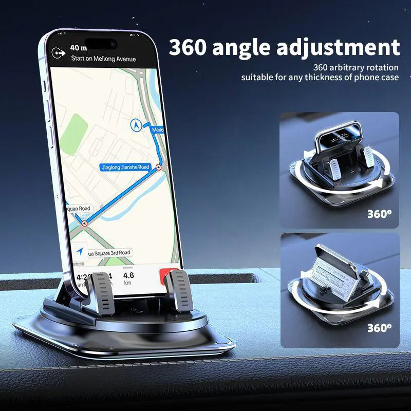 Car phone holder 360 degree rotation, Ultra-Stable Dashboard Holder for Horizontal & Vertical Navigation, suitablefor car navigation ,Hands-Free Car Accessories Compatible with All Phones