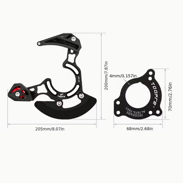 Mountain Bike Single Disc Chain Guide – DH/Soft Tail Compatible, 32T-38T Chain Stabilizer, ISCG03/05 Mount