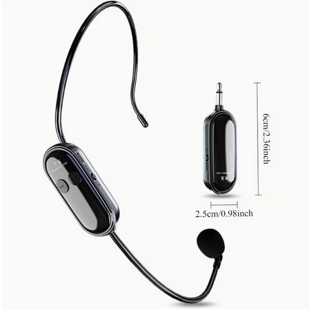 Wireless Microphone for PA System – 2.4G 2-in-1 Headset & Handheld Mic, 165 Ft Range, for Voice Amplifier, Tour Guide, Teaching, Training & Hosting (Not for Phone/PC)
