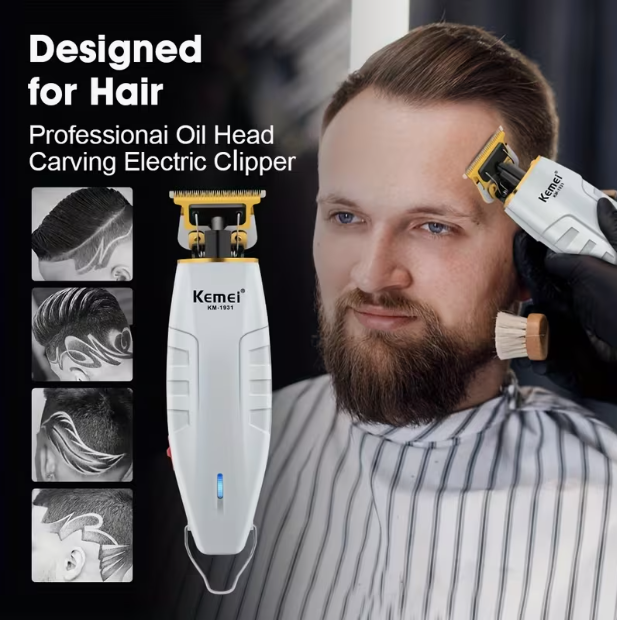 Professional Hair Clipper – Electric Trimmer with Hollow Cutter Head, Carving & Trimming Tool for Barbershop & Home Use