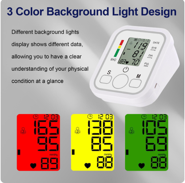 Upper Arm Blood Pressure Monitor for Home Use – Accurate Cuff 8.7″–15.7″, Large Backlight Display, 2-User 240-Memory, Digital BP Machine