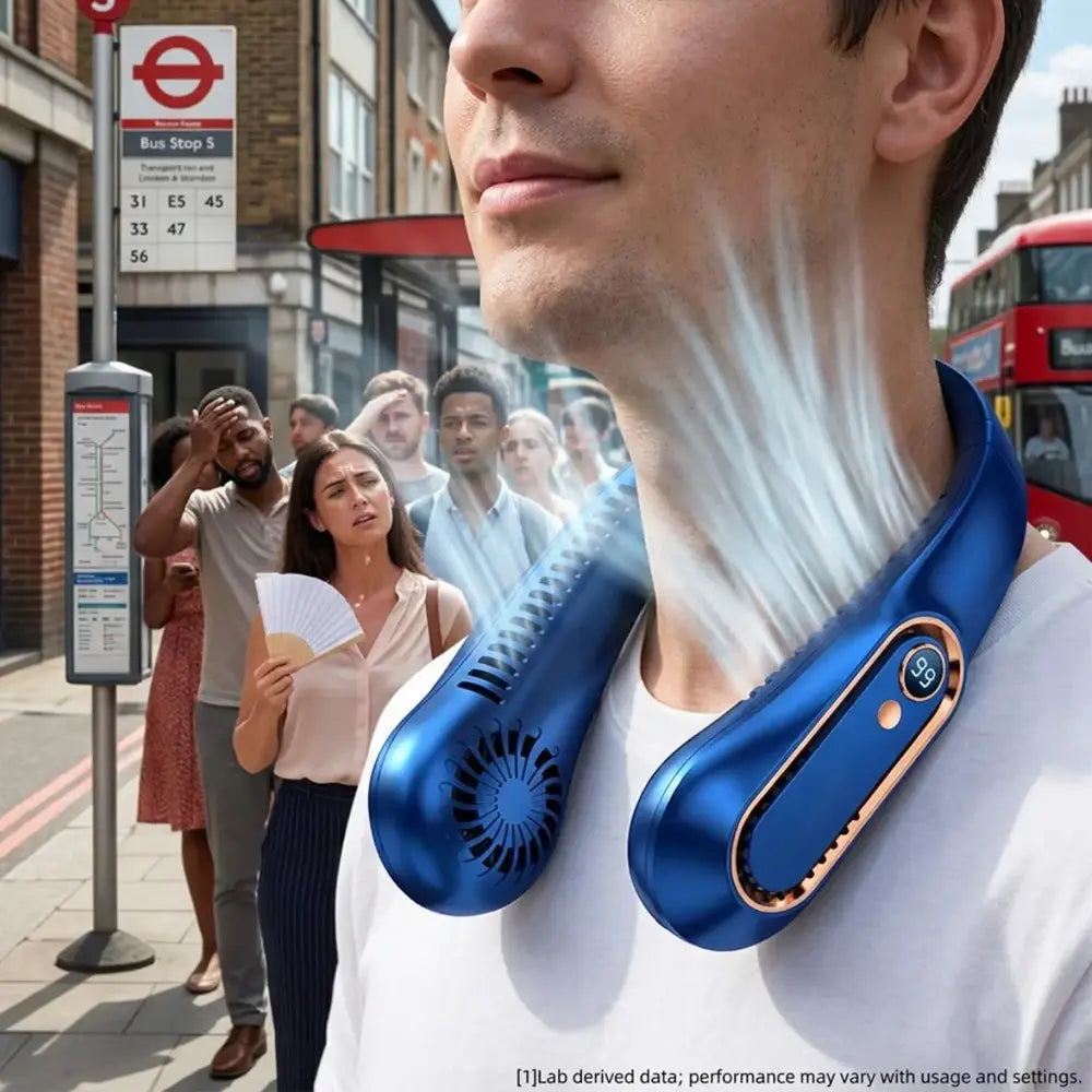 360° Airflow Portable Neck Fan – USB Rechargeable Hands-Free Cooling Wearable Quiet Fan for Travel, Office & Summer Outdoor Use 2026
