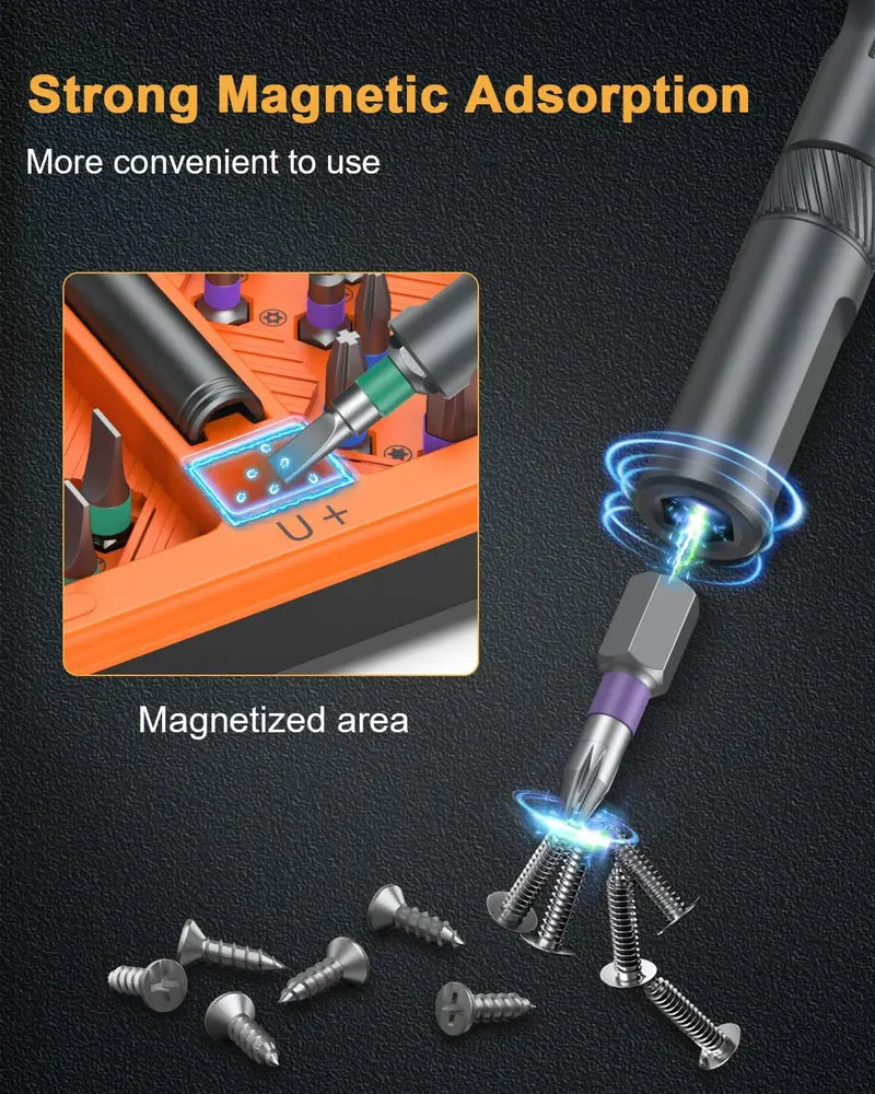 43-in-1 Screwdriver Set with Detachable Ratchet Handle – Multi-Purpose DIY Repair Kit for Computer, Phone, Watch & Glasses, Includes Tool Box & Torx Screw Extractor