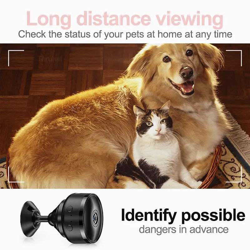 Smart Mini Wireless Security Camera – AI Motion Detection, 4x Zoom, 2.4G WiFi, Wide Angle, Alexa Compatible for Home Safety