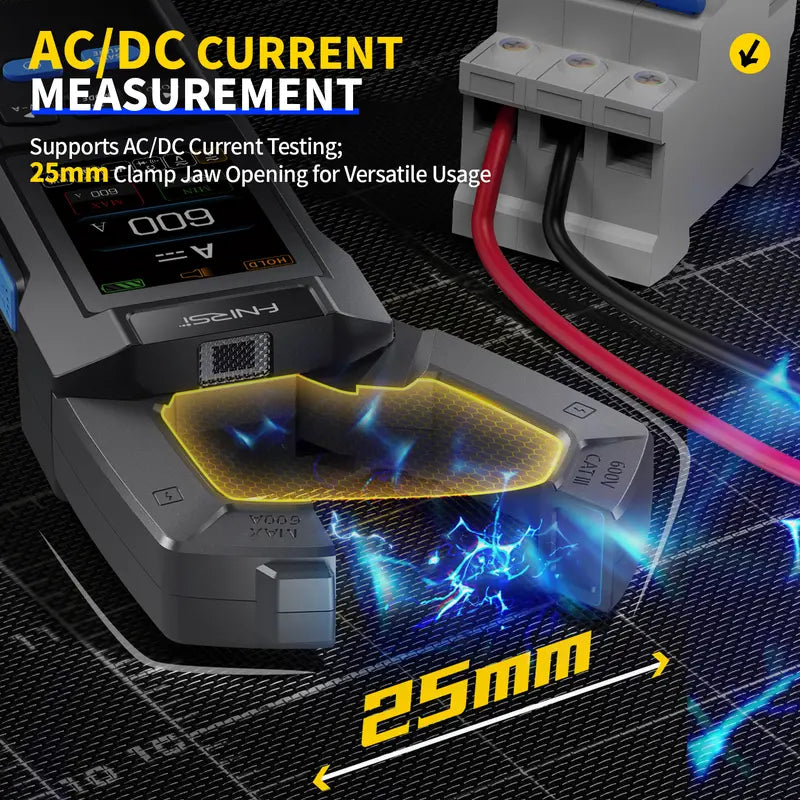 DC/AC Clamp Meter – 600A, 10000 Counts, USB Rechargeable, Voltage & Current Tester, NCV Detection, Electrician Multimeter
