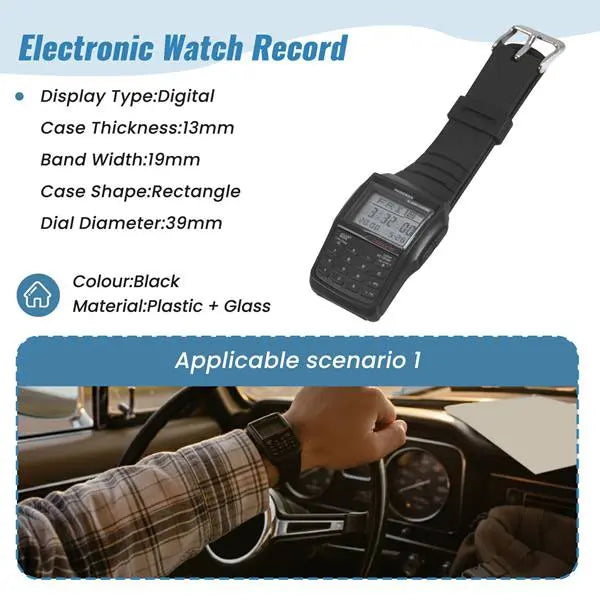 Trendy Multifunctional Digital LED Watch for Students – Sports Style, 3-Bar Glass-Plastic, Luminous, with Calculator, Phone Number Storage, Alarm & Week Display