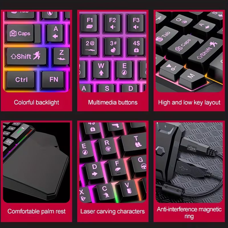 Single-Handed Mechanical Keyboard – Luminous, Compact & Portable for Gaming & Office